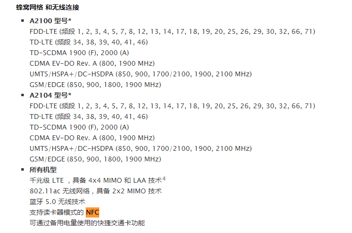 iphonexs支持nfc功能吗