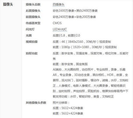 华为nova3参数配置信息