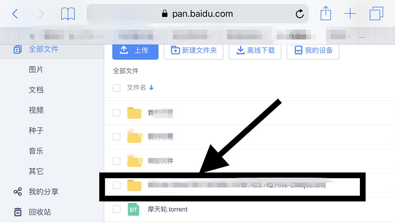 苹果手机百度云网盘的bt种子怎么打开