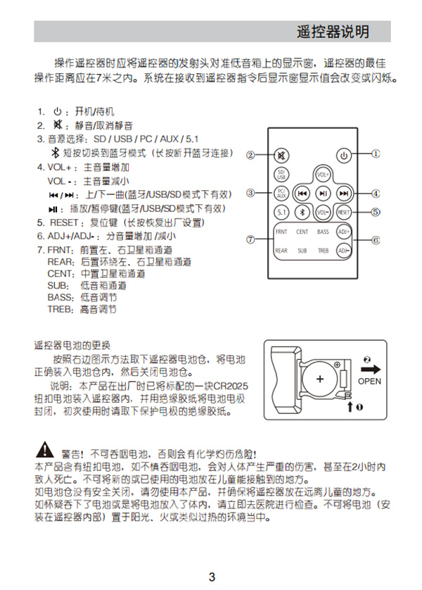 漫步者R501BT多媒体音响的产品使用说明书