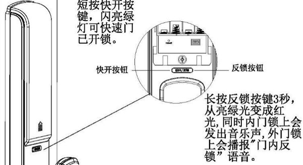 亚太天能A1指纹锁“快开/反锁”键有什么用