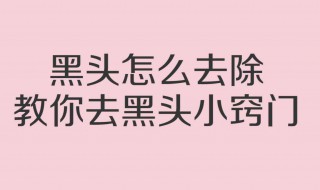 鼻子里面的黑头怎么去除 鼻子里面的黑头怎么去掉