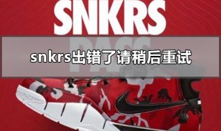 snkrs出错了请稍后重试怎么办 snkrs遇到问题请重试