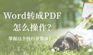 word转为pdf的方法 word转为pdf步骤