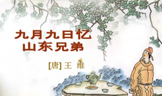 九月九日忆山东兄弟原文翻译及赏析 九月九日忆山东兄弟这首诗的译文是什么意思