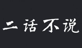 二话不说是成语吗 二话不说是成语吗话不说是成语吗