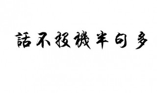 话不投机半句多的下一句是什么（话不投机半句多的下一句是什么意思打一生肖）