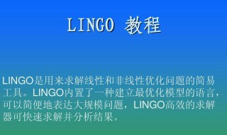 lingo教程 lingo教程PPT