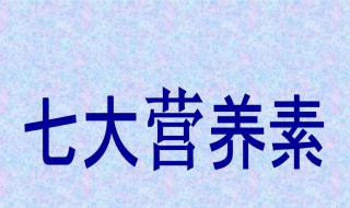 人体营养素介绍 人体营养素大全