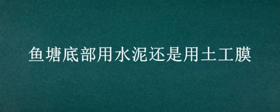 鱼塘底部用水泥还是用土工膜 鱼塘用土工膜,还是土池好