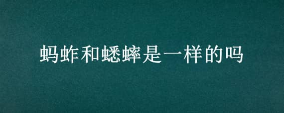 蚂蚱和蟋蟀是一样的吗（蚂蚱和蟋蟀是一样的吗?）