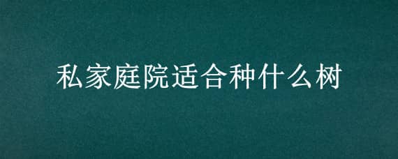 私家庭院适合种什么树（私家院内适合种什么树）