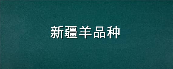 新疆羊品种