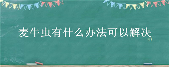 麦牛虫有什么办法可以解决 麦牛虫怎么把它除掉