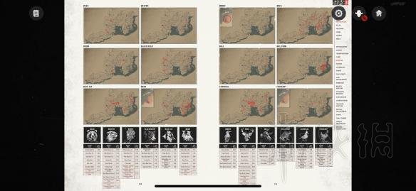 荒野大镖客2物种分布位置地图一览 荒野大镖客2物种有哪些