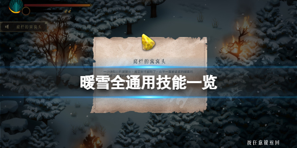 暖雪通用技能有哪些 暖雪全通用技能一览