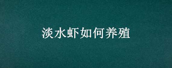 淡水虾如何养殖（淡水虾如何养殖水深是多少）