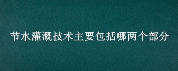 节水灌溉技术主要包括哪两个部分 节水灌溉工程技术包括哪些内容