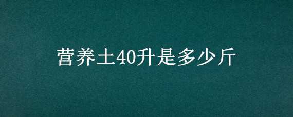 营养土40升是多少斤（40升营养土有多重）