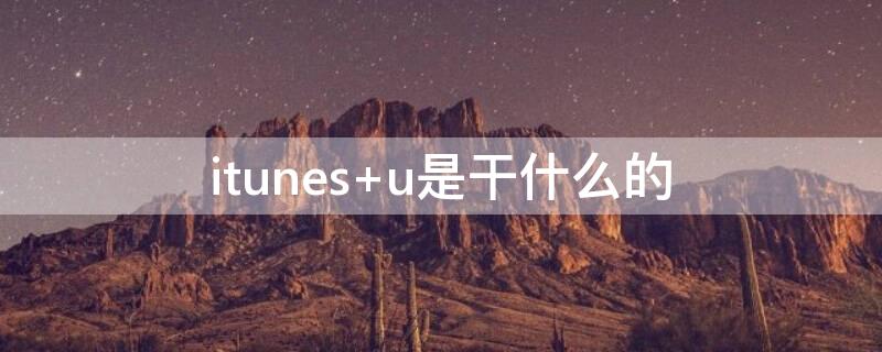 itunes u是干什么的