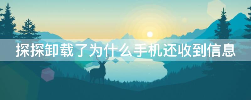 探探卸载了为什么手机还收到信息