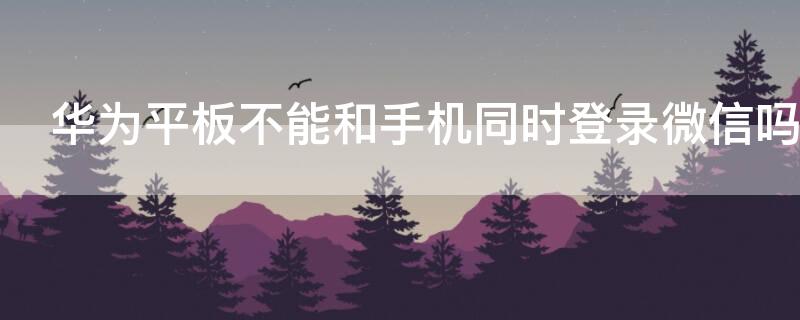 华为平板不能和手机同时登录微信吗