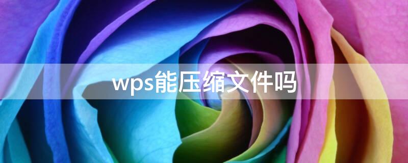 wps能压缩文件吗