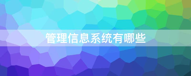 管理信息系统有哪些