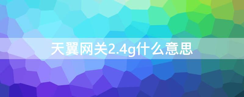 天翼网关2.4g什么意思（天翼网关2.02.4G）