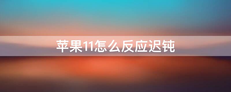 iPhone11怎么反应迟钝（iphone11反应迟钝怎么办）