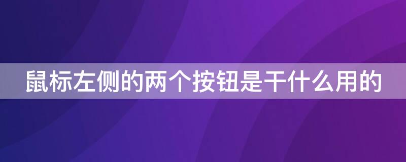 鼠标左侧的两个按钮是干什么用的 鼠标左键下面两个按钮是什么