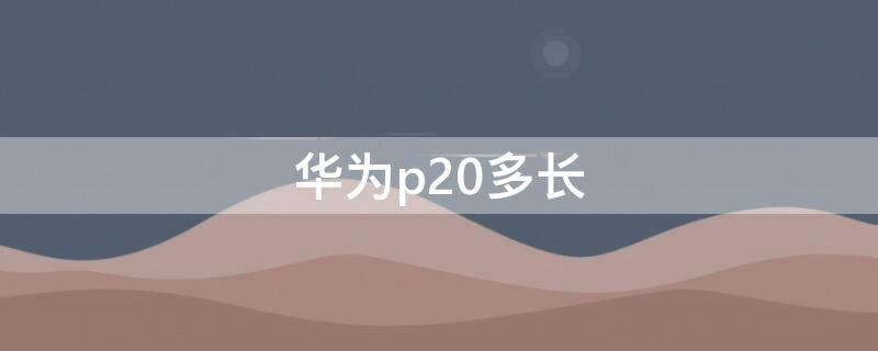 华为p20多长（华为p20多长时间能充满电）