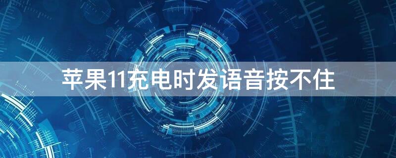 iPhone11充电时发语音按不住 iphone11充电时发不了语音