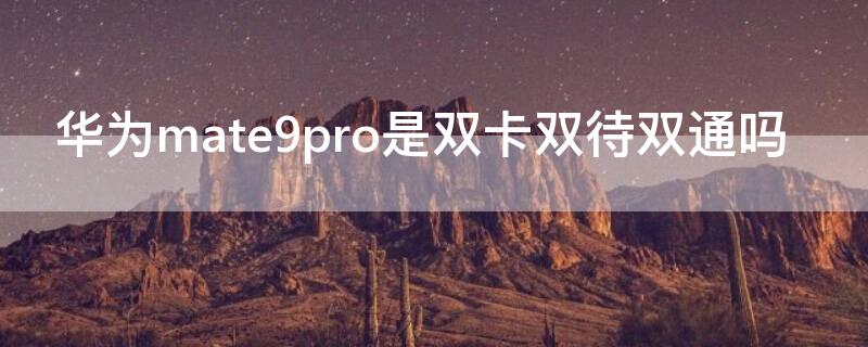 华为mate9pro是双卡双待双通吗（华为mate9pro是单卡还是双卡）