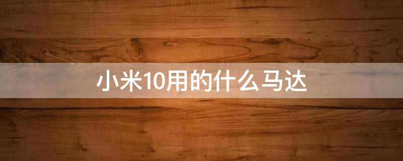 小米10用的什么马达 小米10用的什么马达?