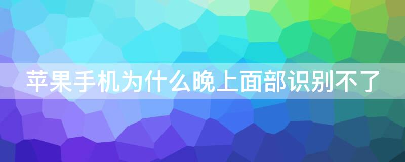 iPhone手机为什么晚上面部识别不了 iphone面容晚上无法识别