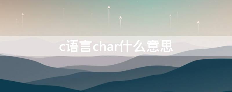 c语言char什么意思 c语言char什么意思怎么用