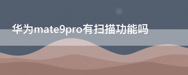 华为mate9pro有扫描功能吗（华为mate20pro有自带扫描功能吗）