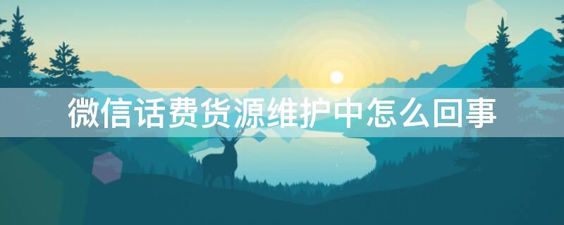 微信话费货源维护中怎么回事（微信话费资源维护中怎么回事）