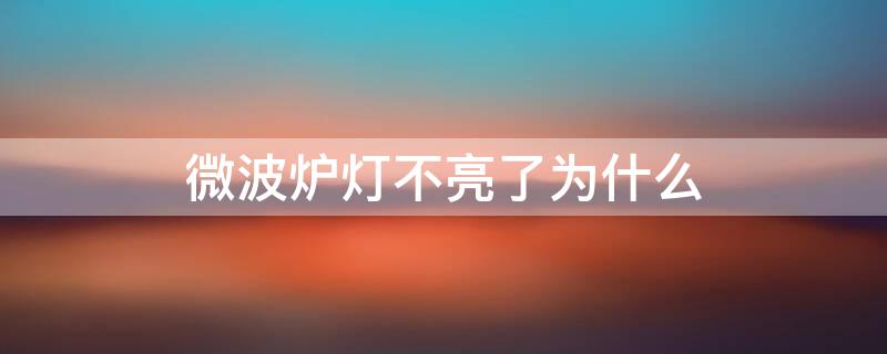 微波炉灯不亮了为什么 微波炉灯不亮了为什么自己换