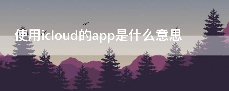使用icloud的app是什么意思（icloud是什么有什么用）