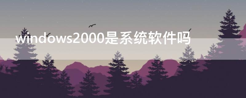 windows2000是系统软件吗 windows 2000是系统软件吗