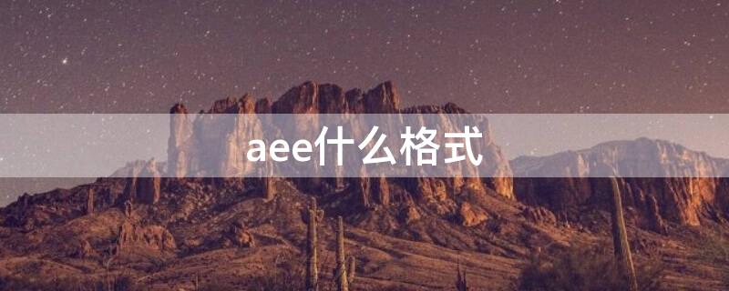 aee什么格式（ae是什么格式）