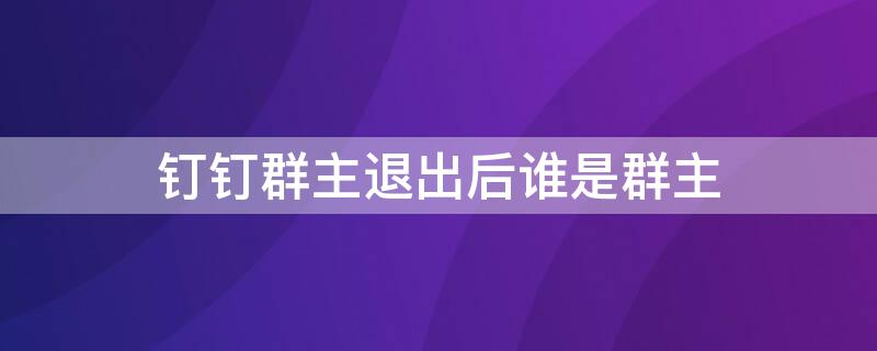 钉钉群主退出后谁是群主 群主退出钉钉群后谁是群主