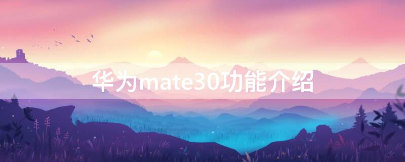 华为mate30功能介绍（华为mate30功能介绍技巧）