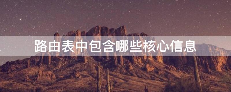 路由表中包含哪些核心信息 路由表中的路由表项包含些什么内容