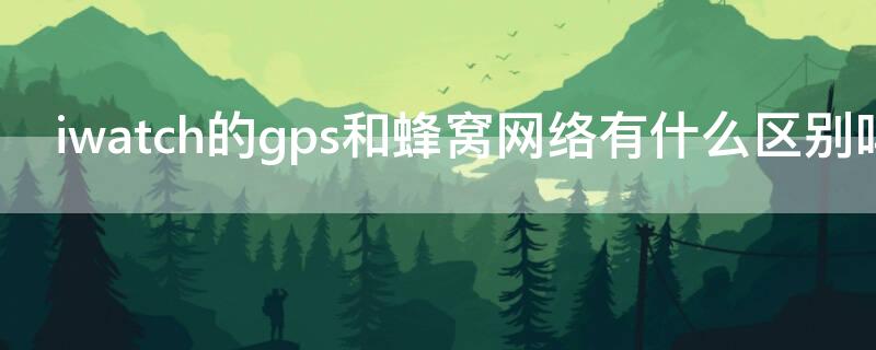 iwatch的gps和蜂窝网络有什么区别吗（iwatch蜂窝和gps怎么区分）