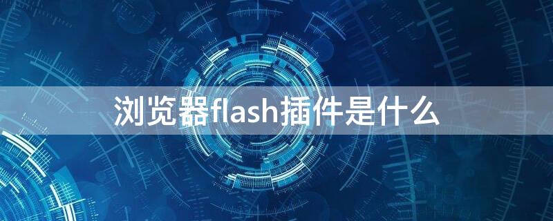 浏览器flash插件是什么（浏览器flash插件是什么格式）