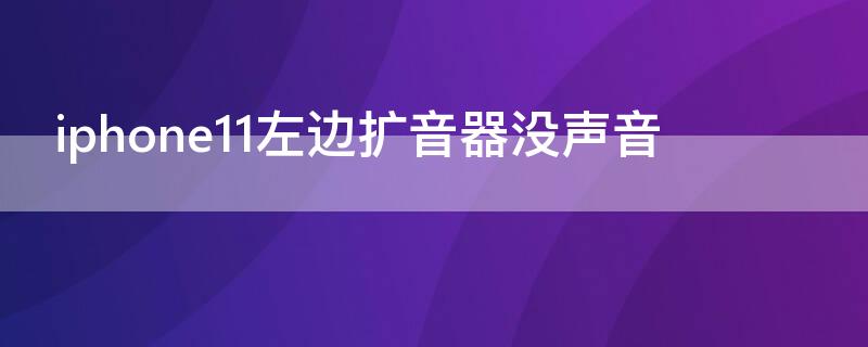 iPhone11左边扩音器没声音（iphone11左边扬声器没有右边响）