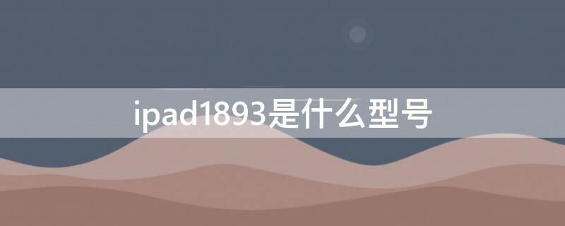 ipad1893是什么型号 ipad1709是什么型号